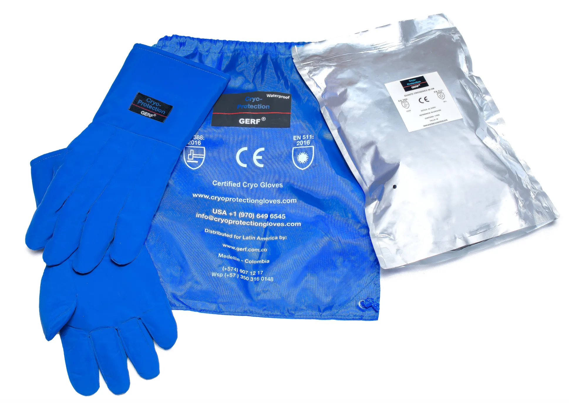 Double Waterproof Mid Arm-Length Cryogenic Gloves.