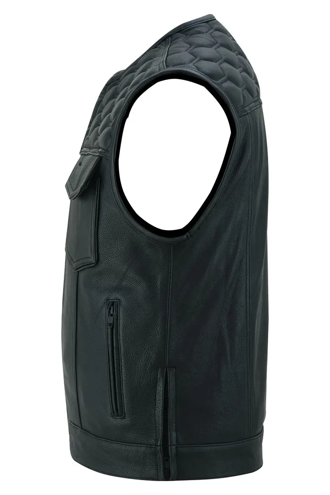 DS Black Horse Men's Leather Motorcycle Vest