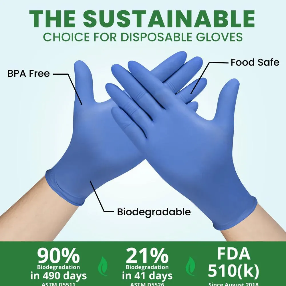 Eco Gloves Biodegradable Nitrile - Black - X-Large / 1 Case = 10 Boxes of 100
