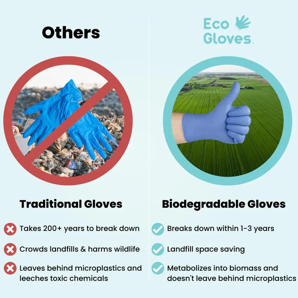 Eco Gloves Biodegradable Nitrile - Black - X-Large / 1 Case = 10 Boxes of 100