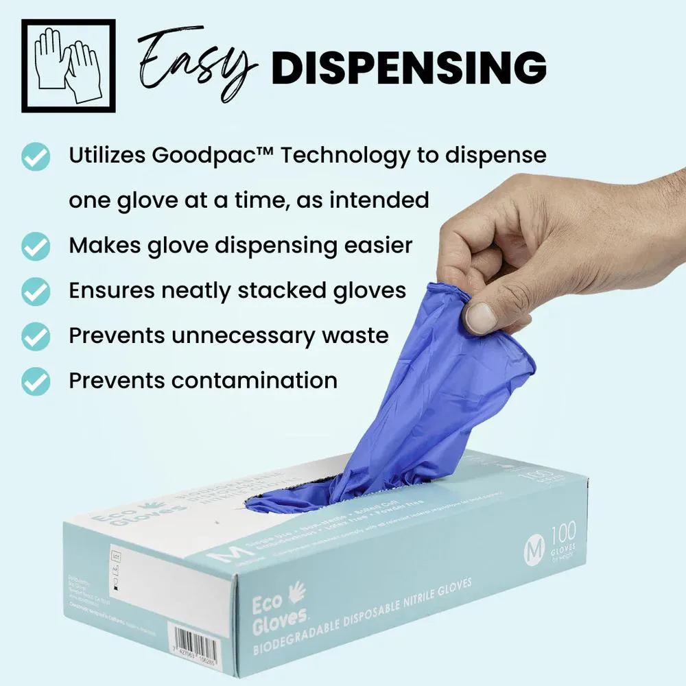 Eco Gloves Biodegradable Nitrile - Black - X-Large / 1 Case = 10 Boxes of 100