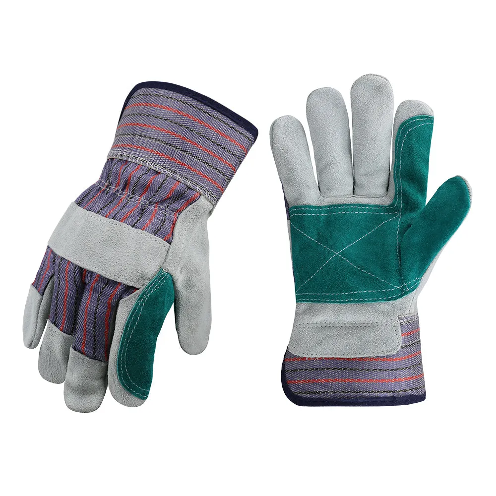 Economy double layered split cowhide palm gloves - L, XL