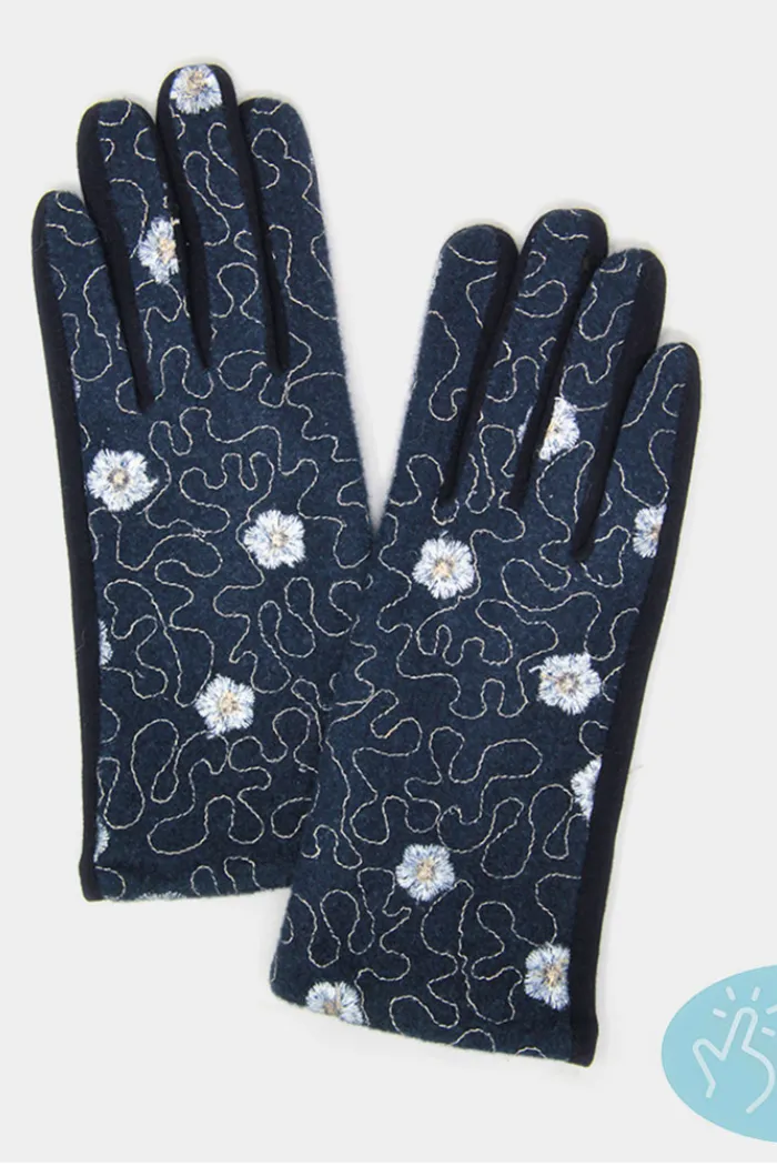 Embroidery Flower Stitches Smart Gloves
