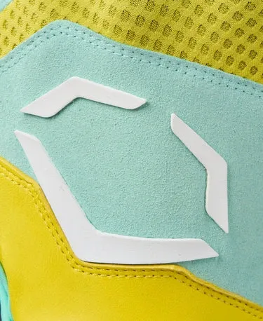Evoshield Carbyne Batting Glove with Strap - Yellow/Seafoam/Red