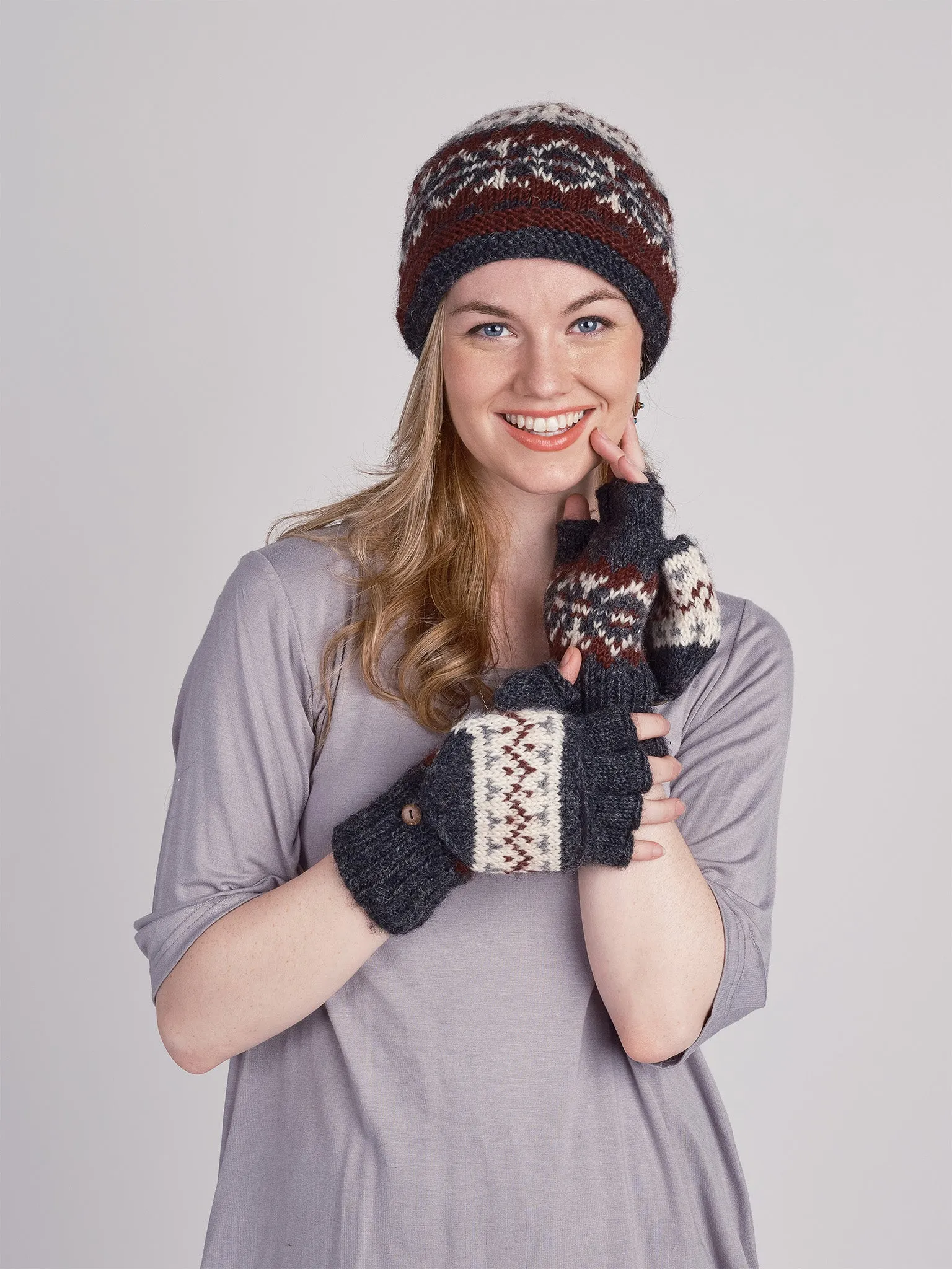 Fair Isle Fingerless Glove.