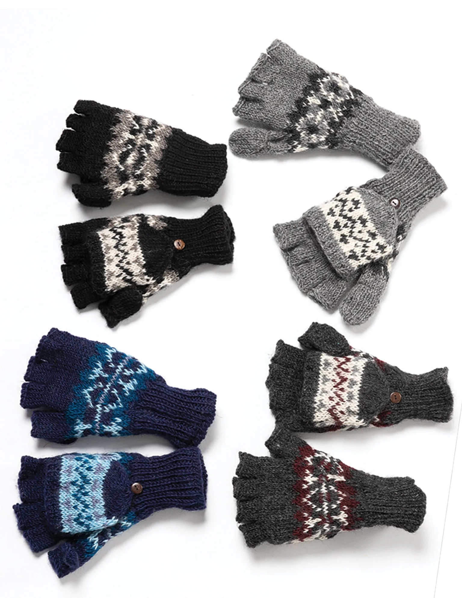 Fair Isle Fingerless Glove.