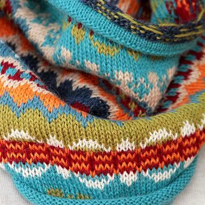 ‘Fantasy' Alpaca Striped Set (scarf, hat, & gloves)