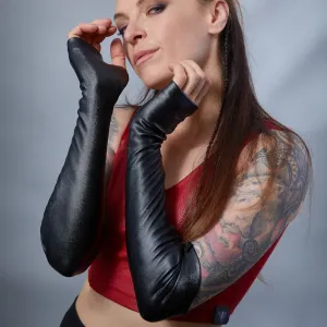 FG40-PU Black fingerless gloves