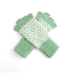 Fingerless Honeycomb Gloves - Green