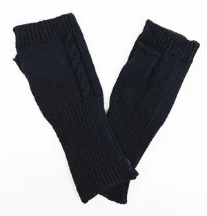 Fingerless Knit Gloves - Black