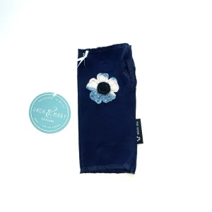 Fingerless Mittens Short, Blue Merino Wool | 024