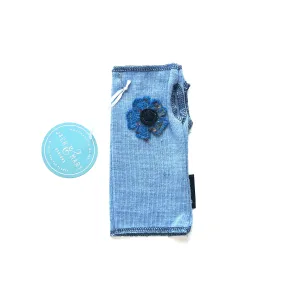 Fingerless Mittens Short, Blue Merino Wool | 174