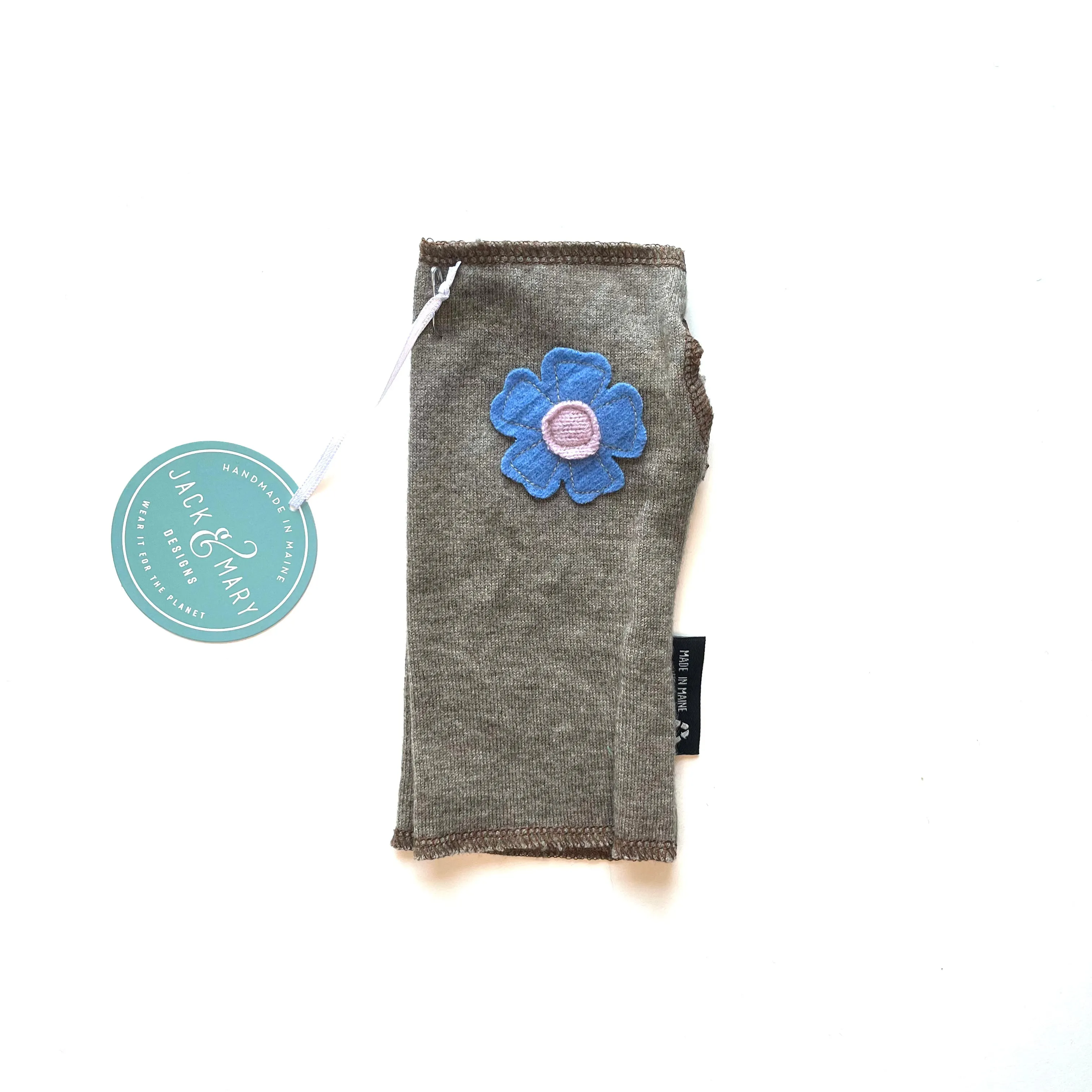 Fingerless Mittens Short, Brown Merino Wool | 013