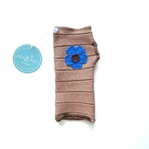 Fingerless Mittens Short, Brown Merino Wool | 056