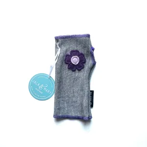 Fingerless Mittens Short, Grey Merino Wool | 083
