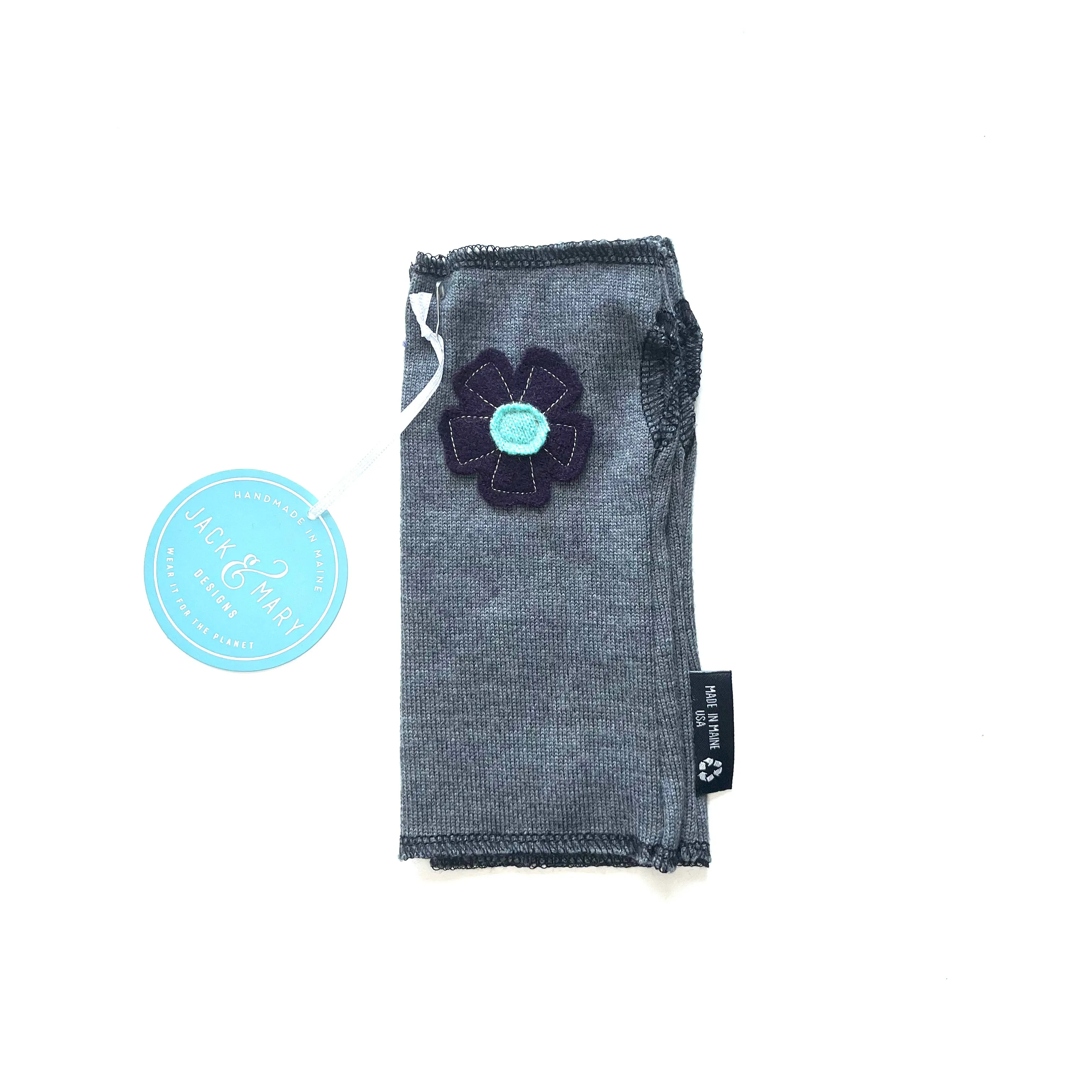Fingerless Mittens Short, Grey Merino Wool | 179