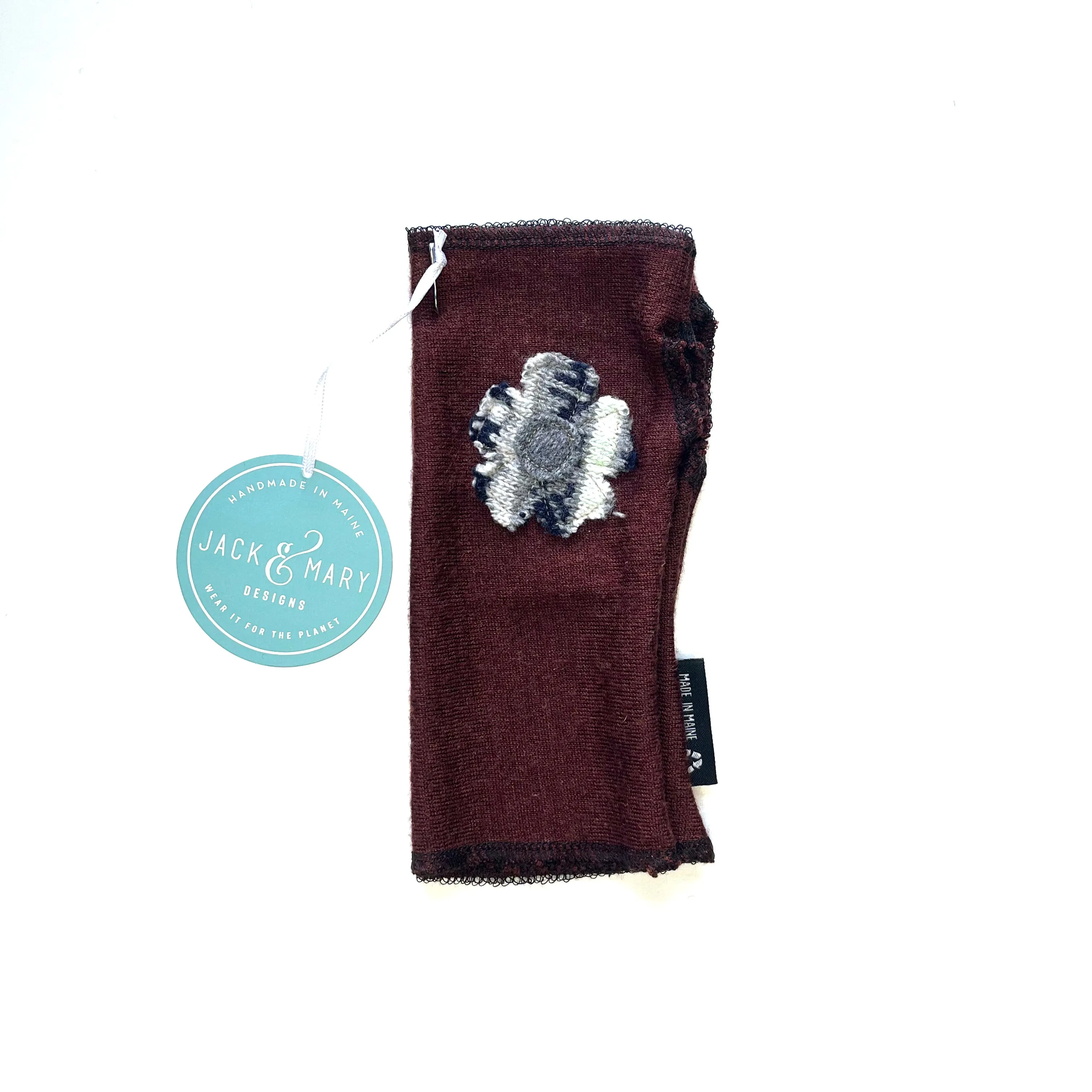 Fingerless Mittens Short, Maroon Merino Wool | 032