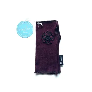 Fingerless Mittens Short, Maroon Merino Wool | 070