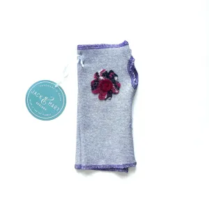 Fingerless Mittens Short, Purple Merino Wool | 045