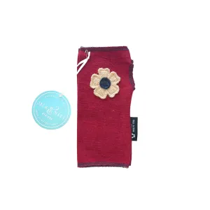 Fingerless Mittens Short, Red Merino Wool | 102