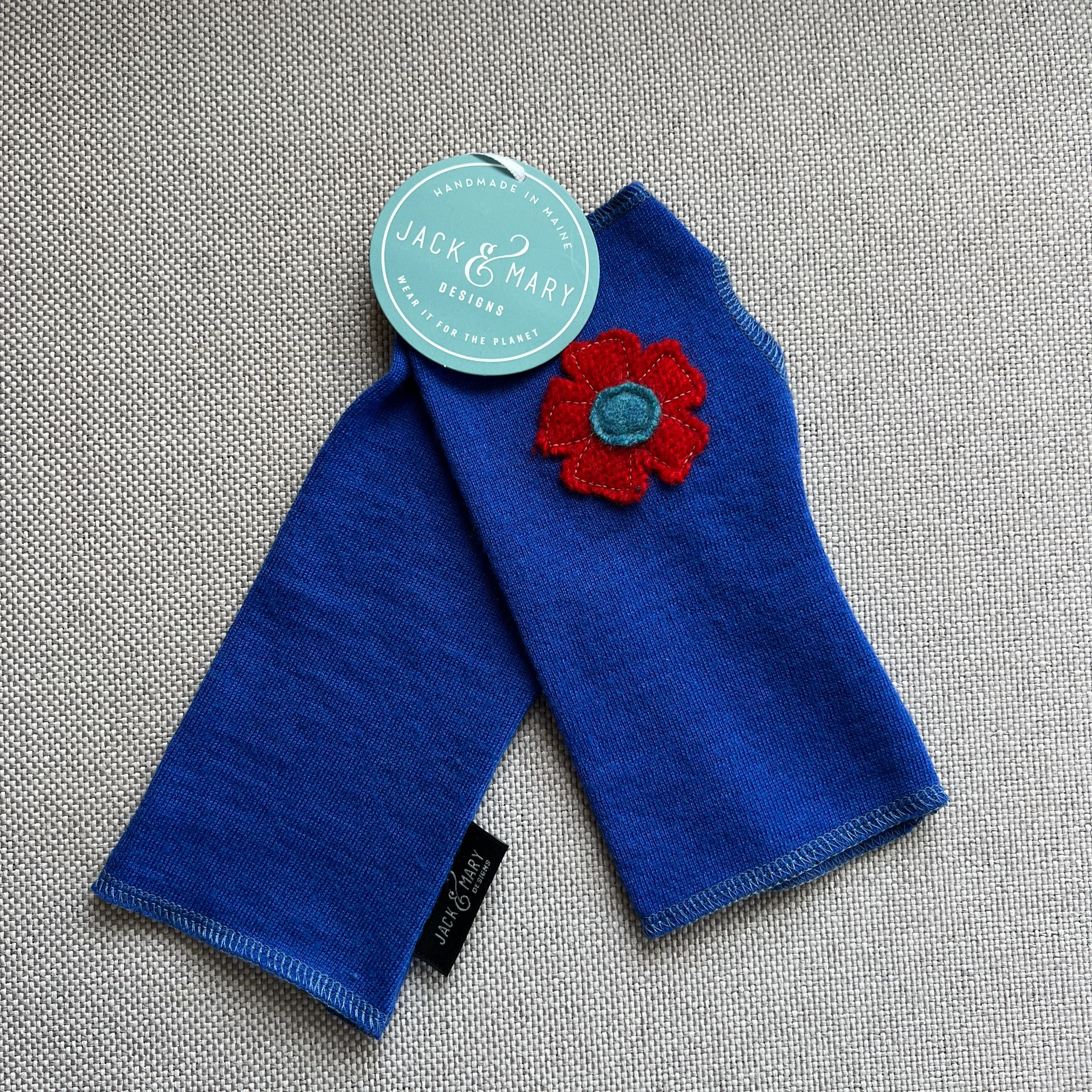 Fingerless Mittens Short, Royal Blue Merino Wool | 143