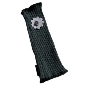 Fit & Flare Fingerless - Charcoal with Purple Flower - 32