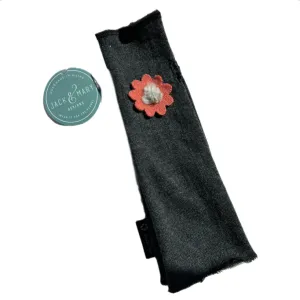 Fit & Flare Fingerless - Charcoal with Salmon Flower - 30