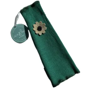 Fit & Flare Fingerless - Green with Beige Flower - 38