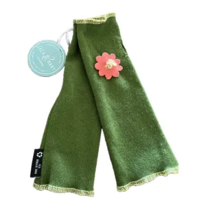 Fit & Flare Fingerless - Green with Salmon Flower - 50