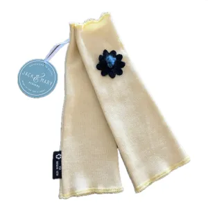 Fit & Flare Fingerless - Pale Yellow with Navy Flower - 54