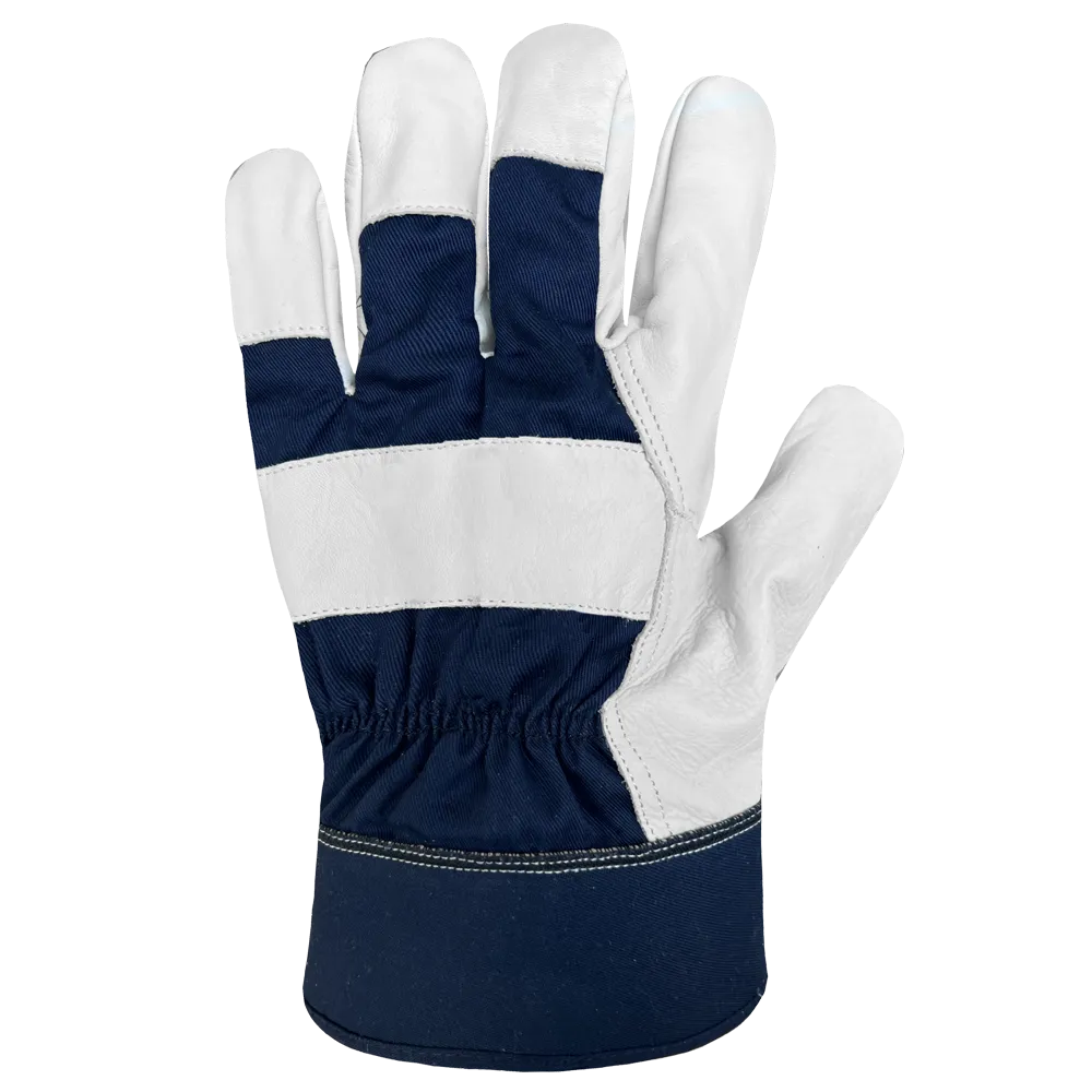 Fleece Lined Cowhide/Cotton Gloves - 3017