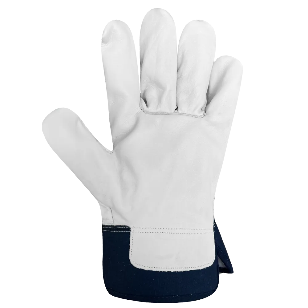 Fleece Lined Cowhide/Cotton Gloves - 3017
