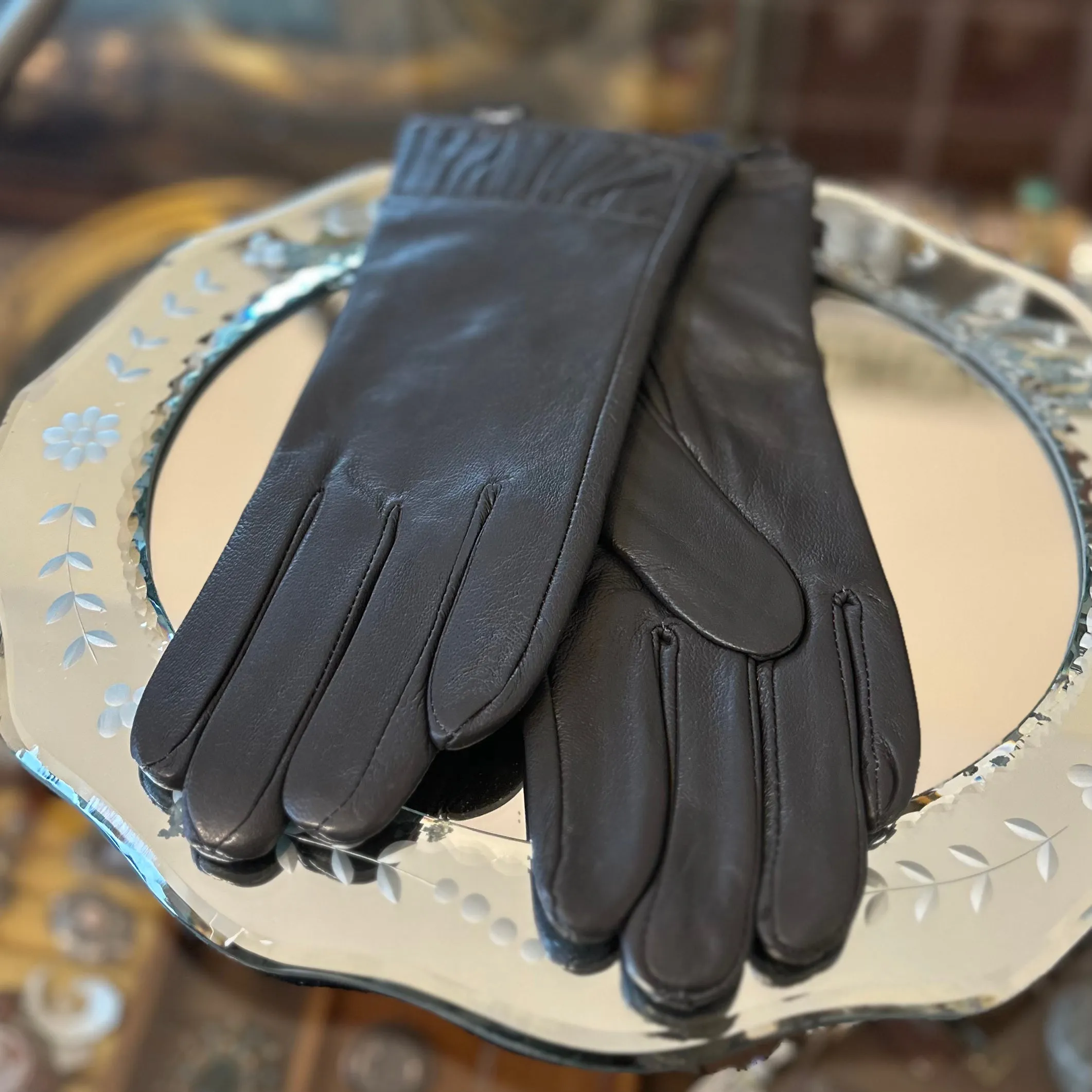 Fleece Lined Leather Gloves
