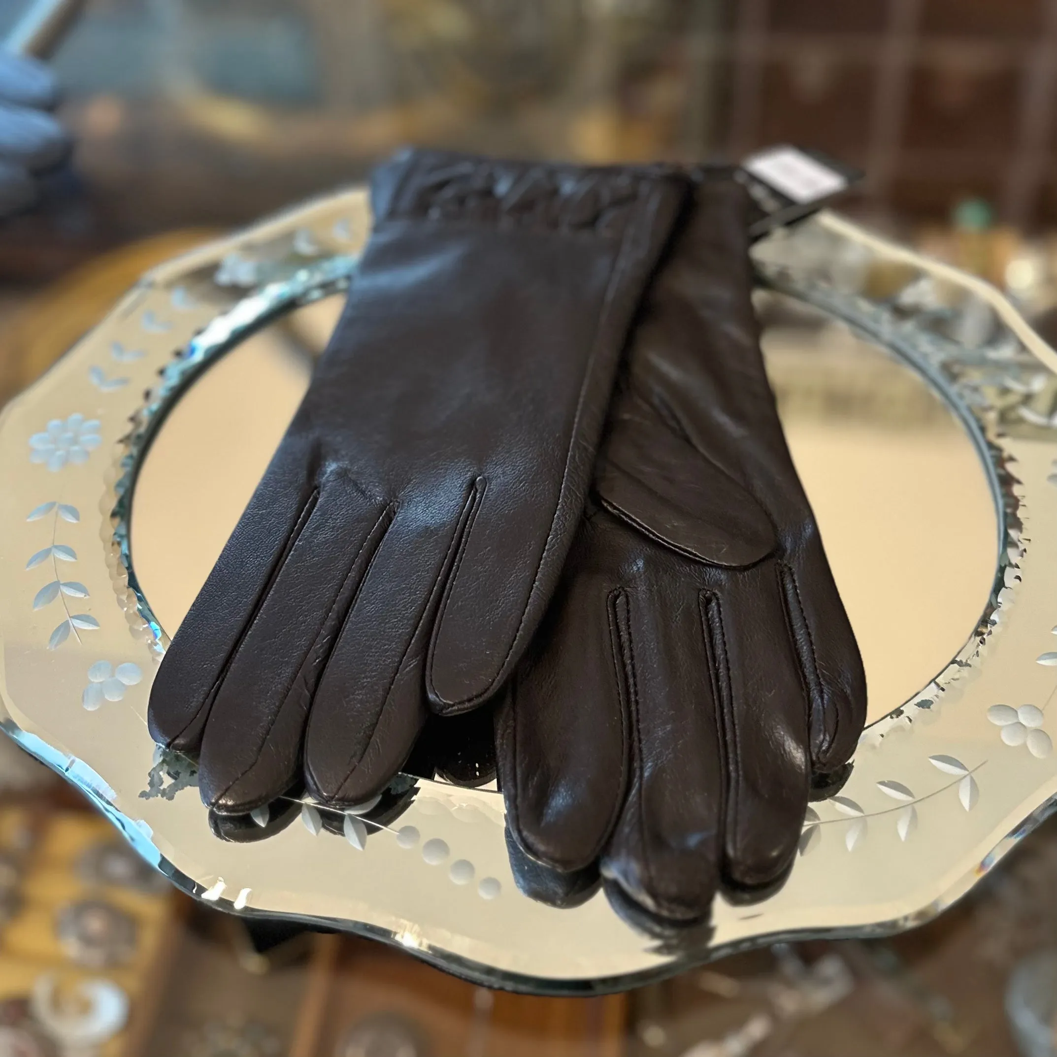 Fleece Lined Leather Gloves