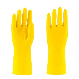 Flocklined Latex Dishwashing Rubber Gloves (Dozen)