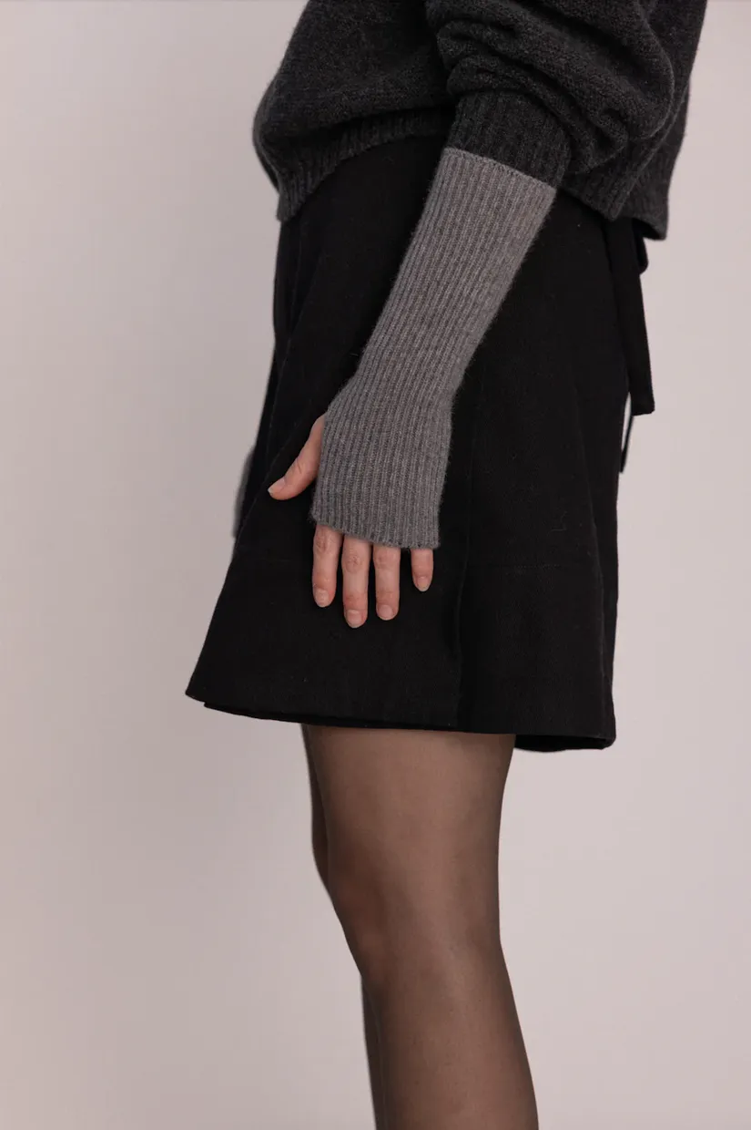 Francie Fingerless Gloves - Granite