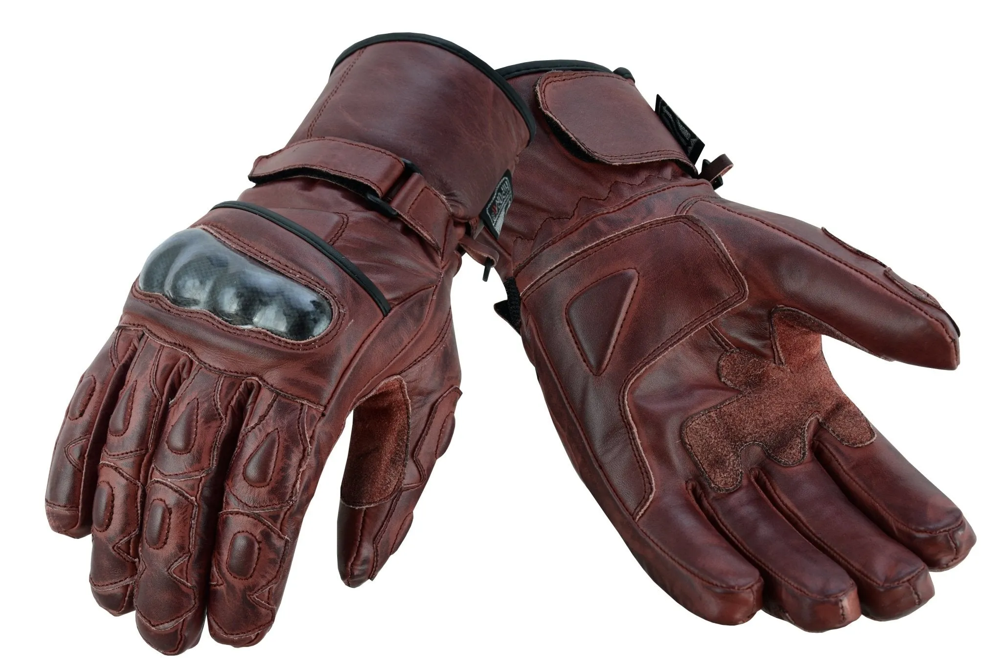 Gallanto Brown Motorcycle Armoured Thinsulate Leather Gloves
