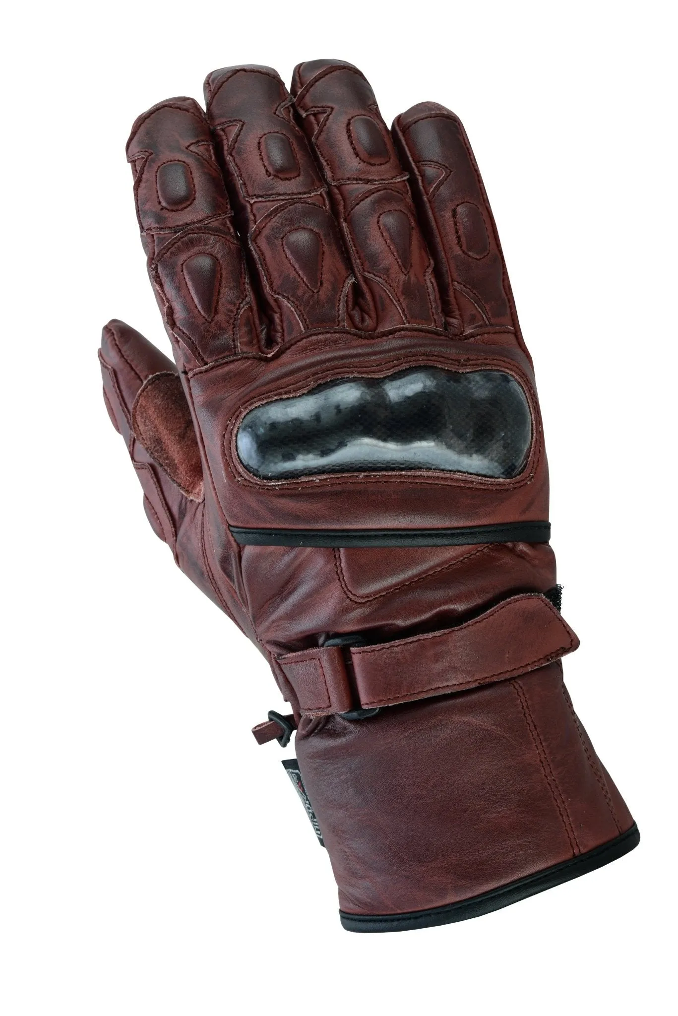 Gallanto Brown Motorcycle Armoured Thinsulate Leather Gloves