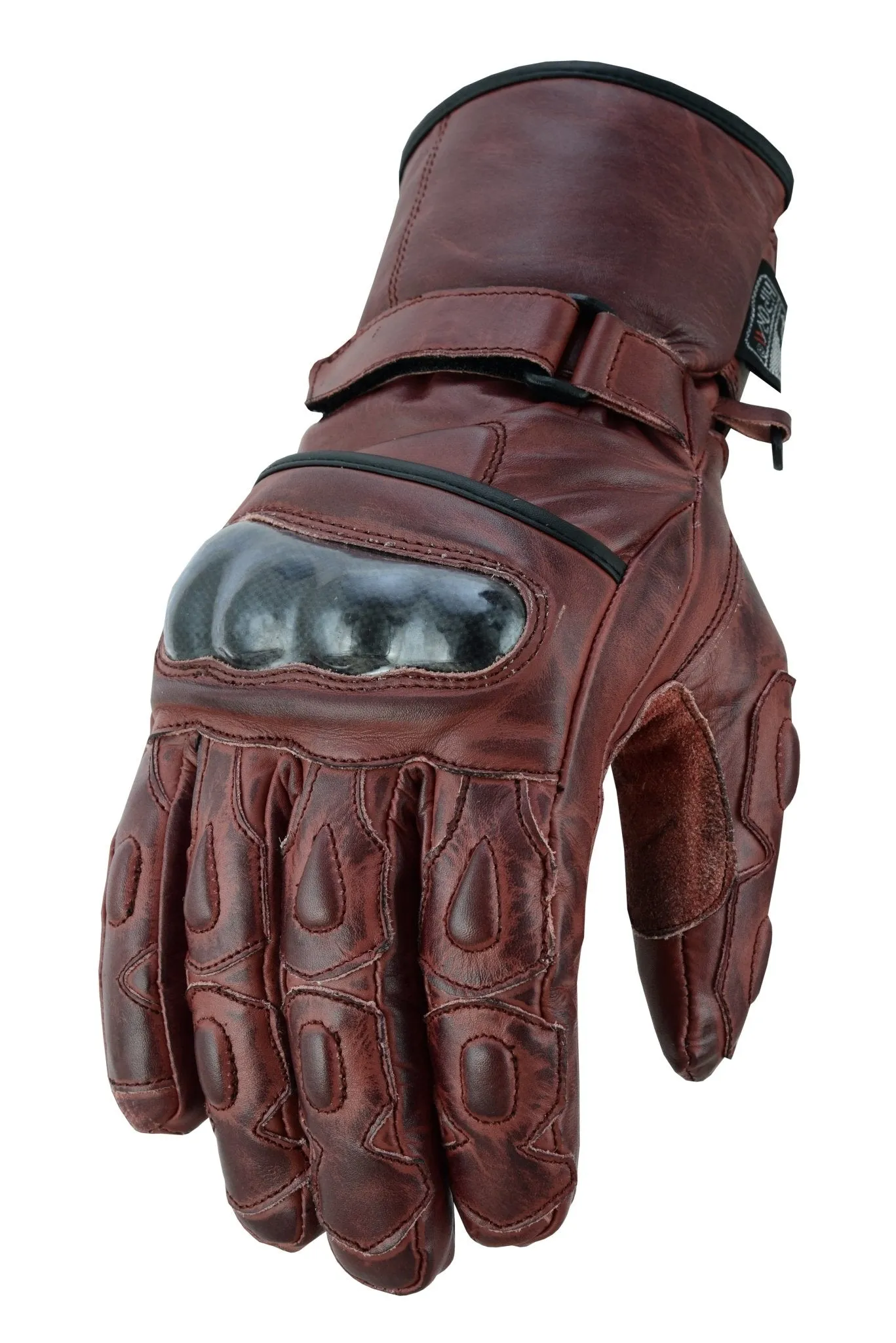 Gallanto Brown Motorcycle Armoured Thinsulate Leather Gloves
