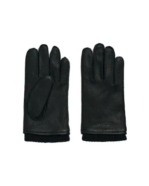 Gant Cashmere Lined Leather Gloves Black