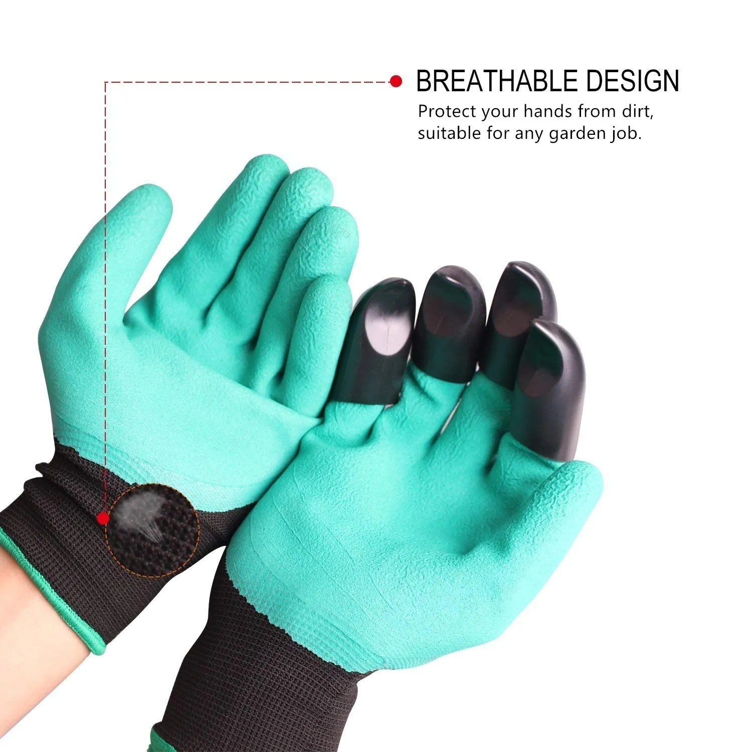 Garden Gloves For Digging & PlantingGardening Gloves, Runfish Women Garden Digging Genie Gloves with Claws Protective Gear Gardening Tool Best Gift for Gardeners (1 pair)