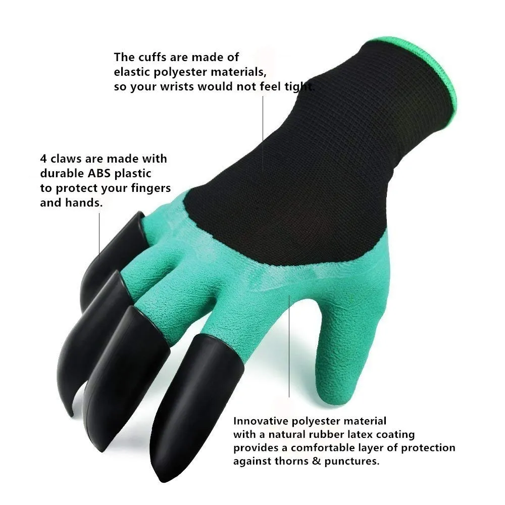 Garden Gloves For Digging & PlantingGardening Gloves, Runfish Women Garden Digging Genie Gloves with Claws Protective Gear Gardening Tool Best Gift for Gardeners (1 pair)