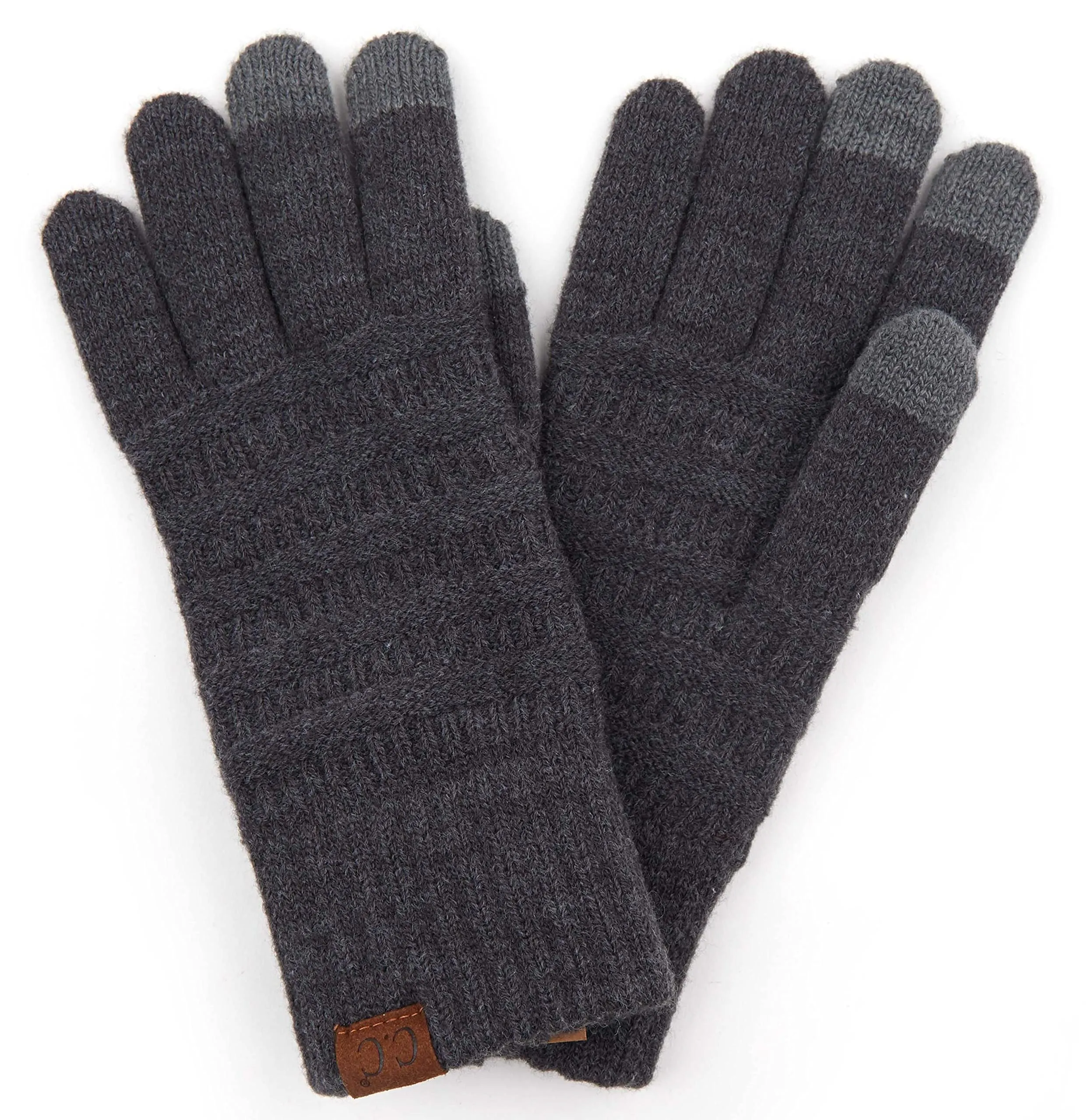 Garter Knit Slim Smart Tip Gloves by Funky Junque