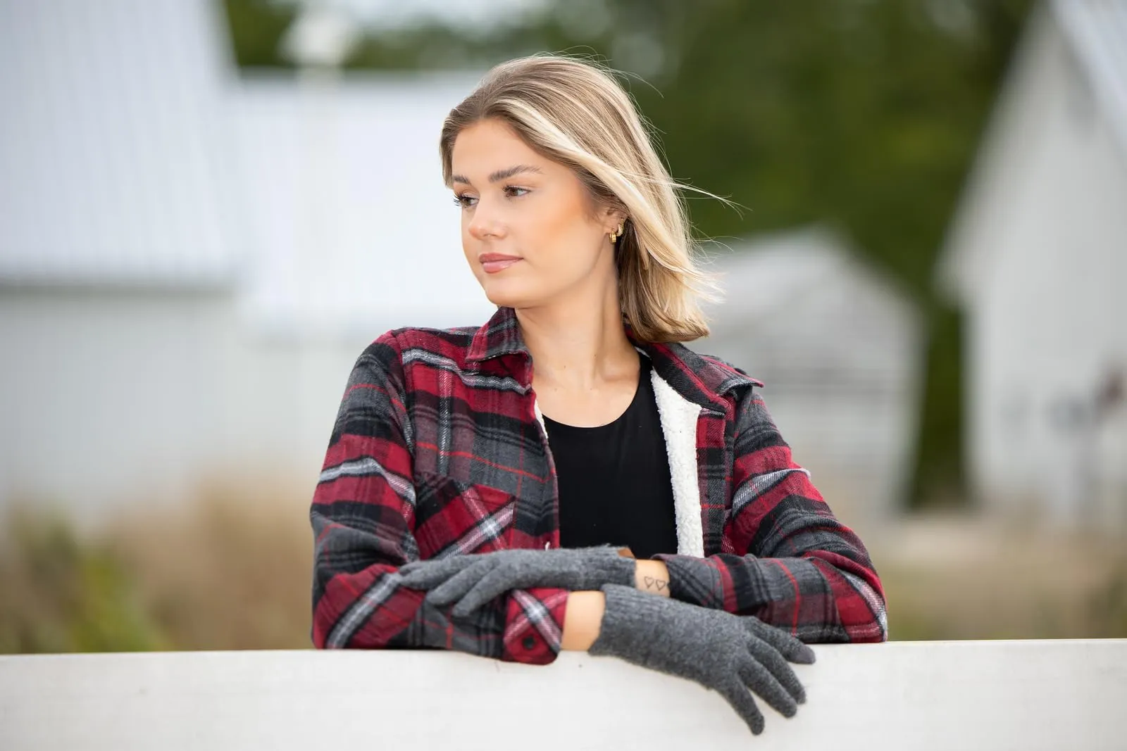 Garter Knit Slim Smart Tip Gloves by Funky Junque