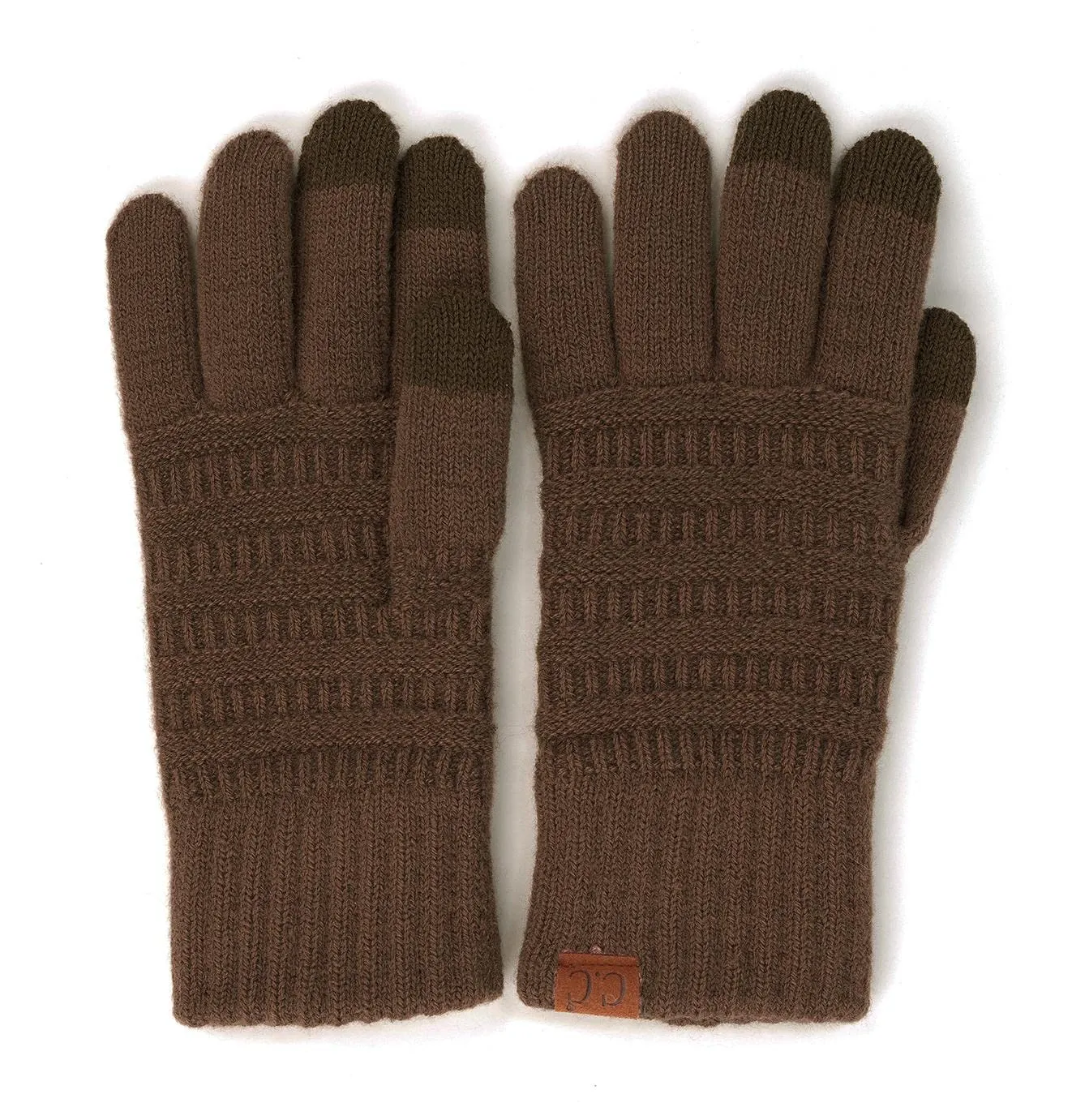 Garter Knit Slim Smart Tip Gloves by Funky Junque
