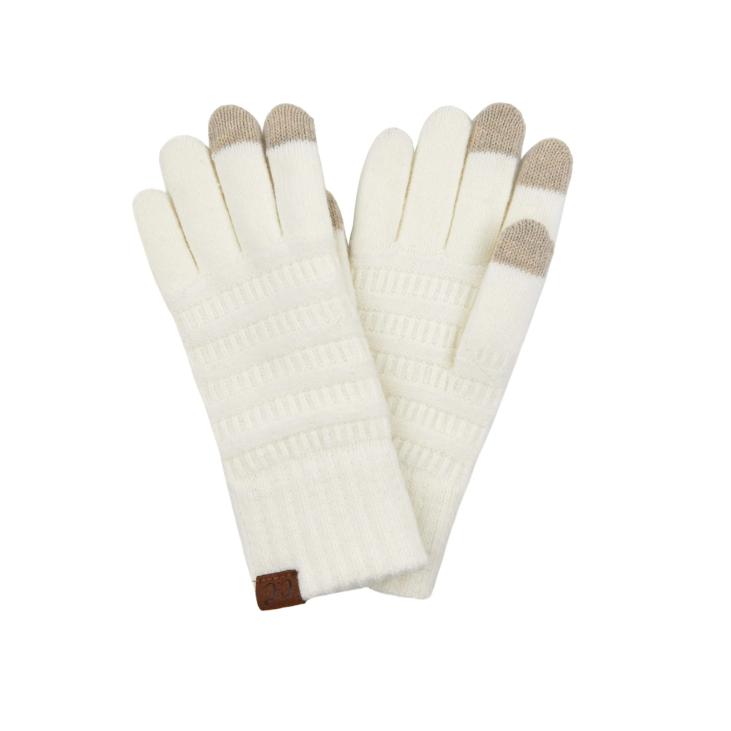 Garter Knit Slim Smart Tip Gloves by Funky Junque