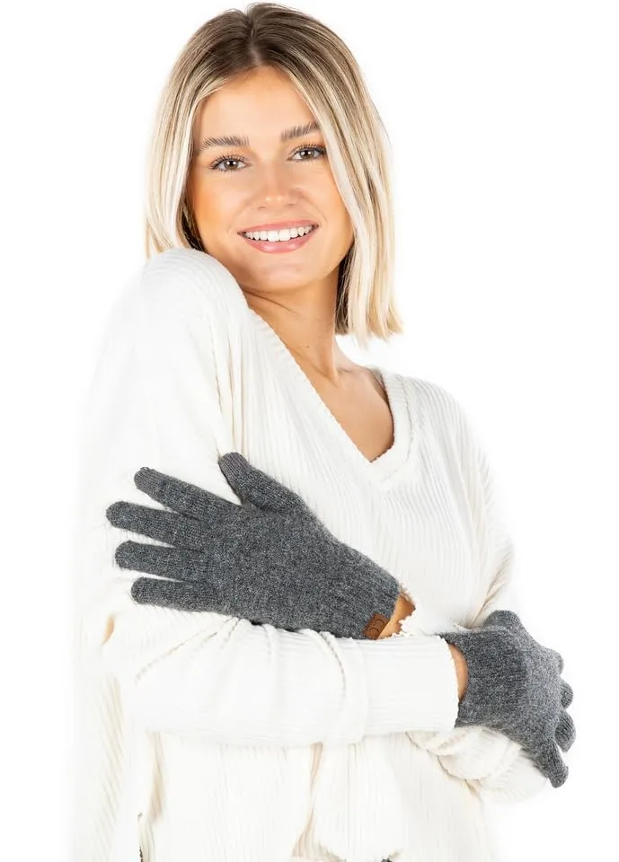 Garter Knit Slim Smart Tip Gloves by Funky Junque