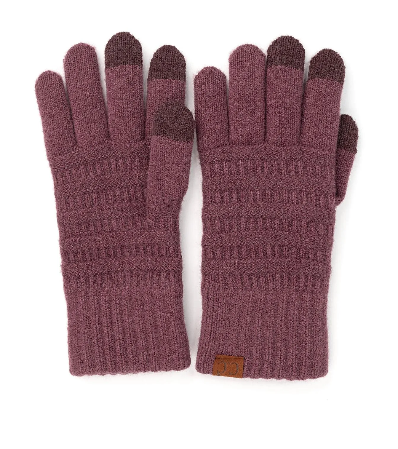 Garter Knit Slim Smart Tip Gloves by Funky Junque