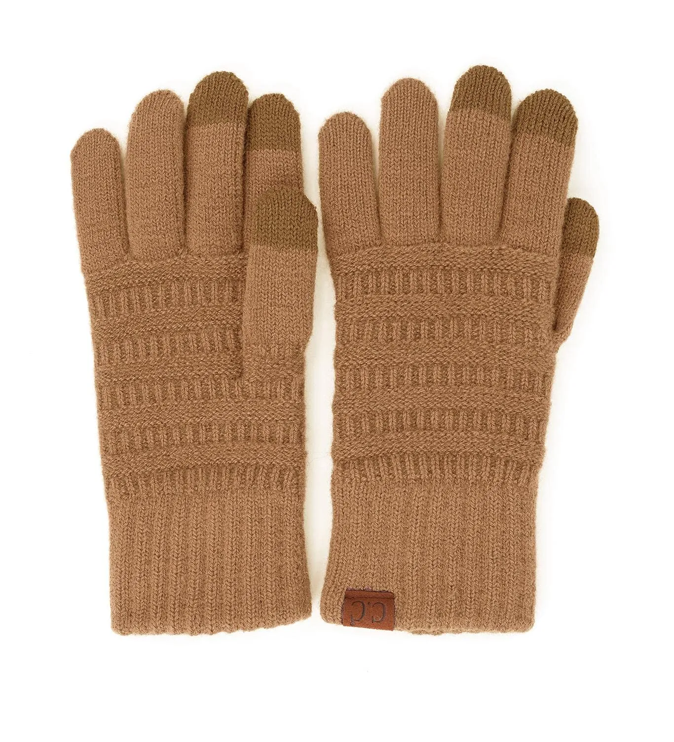 Garter Knit Slim Smart Tip Gloves by Funky Junque
