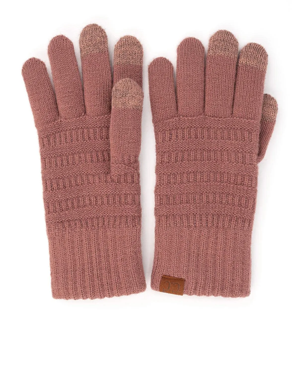Garter Knit Slim Smart Tip Gloves by Funky Junque